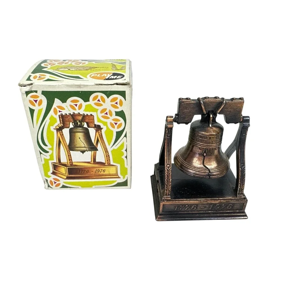Antique Liberty Bell Bronze Metal Diecast Pencil Sharpener • Play Me #968